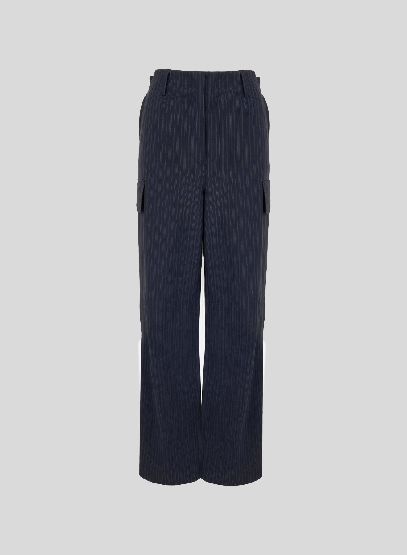 PANTALONI CARGO IN LANA GESSATA