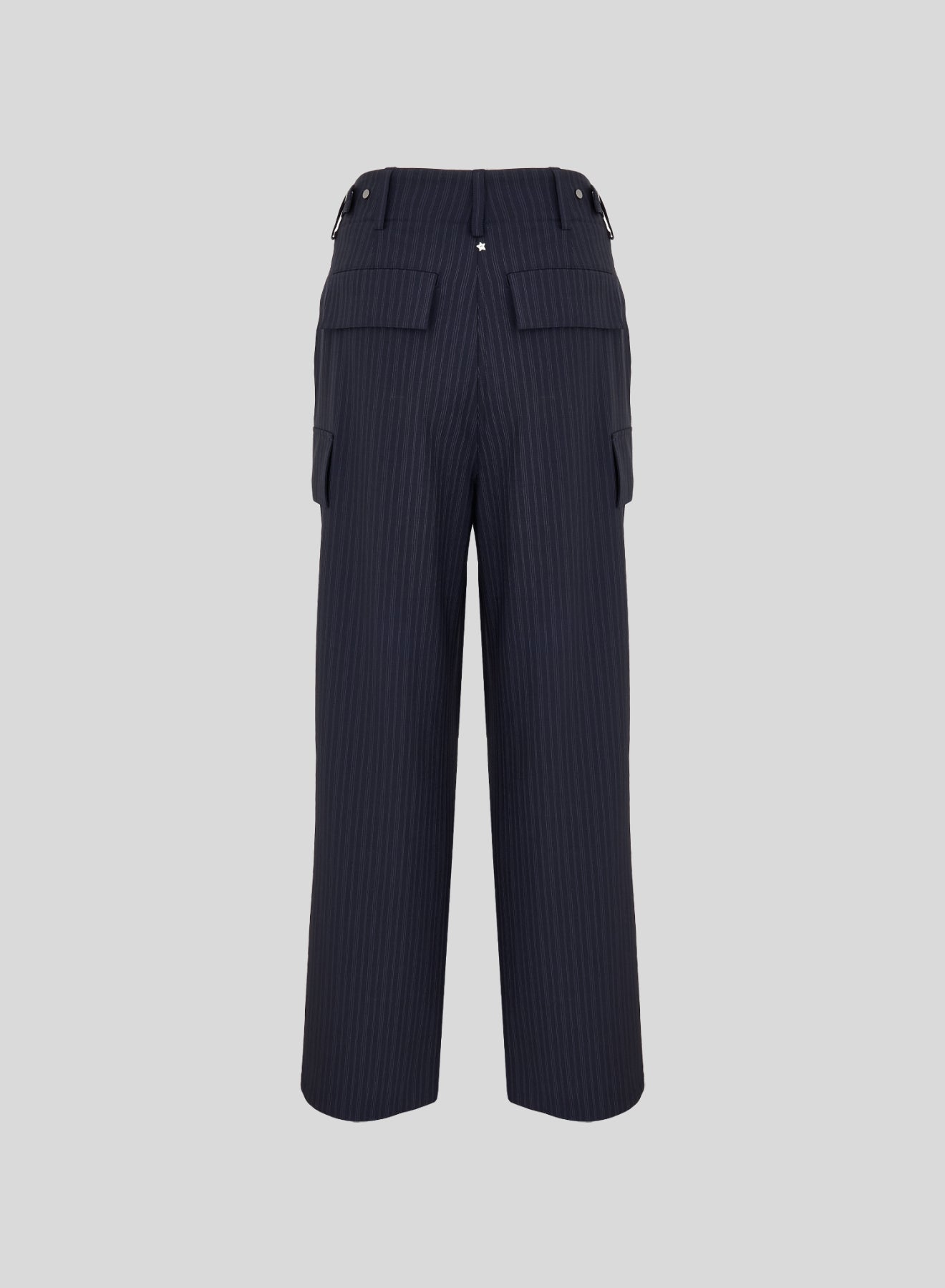 PANTALONI CARGO IN LANA GESSATA