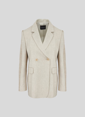 GIACCA IN MISTO LINO E VISCOSA MELANGE