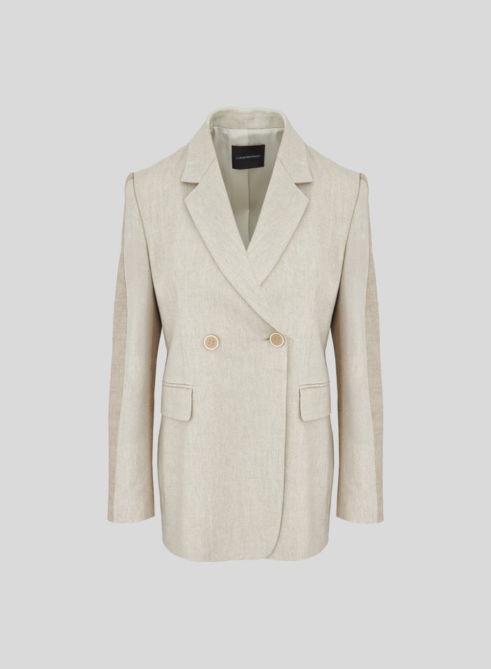 LINEN AND VISCOSE MELANGE BLEND JACKET 
