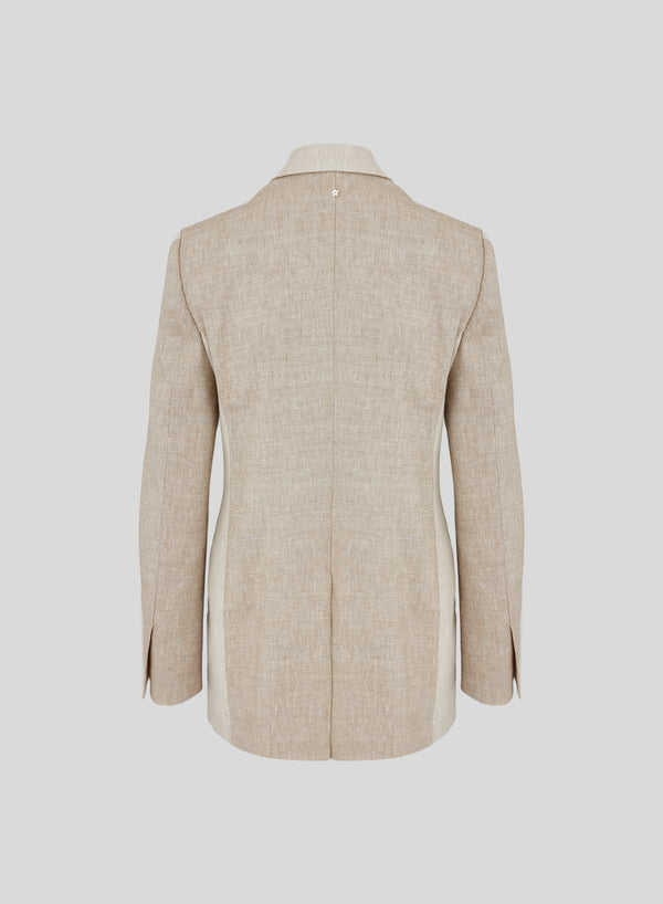 LINEN AND VISCOSE MELANGE BLEND JACKET 