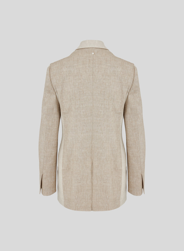 LINEN AND VISCOSE MELANGE BLEND JACKET 