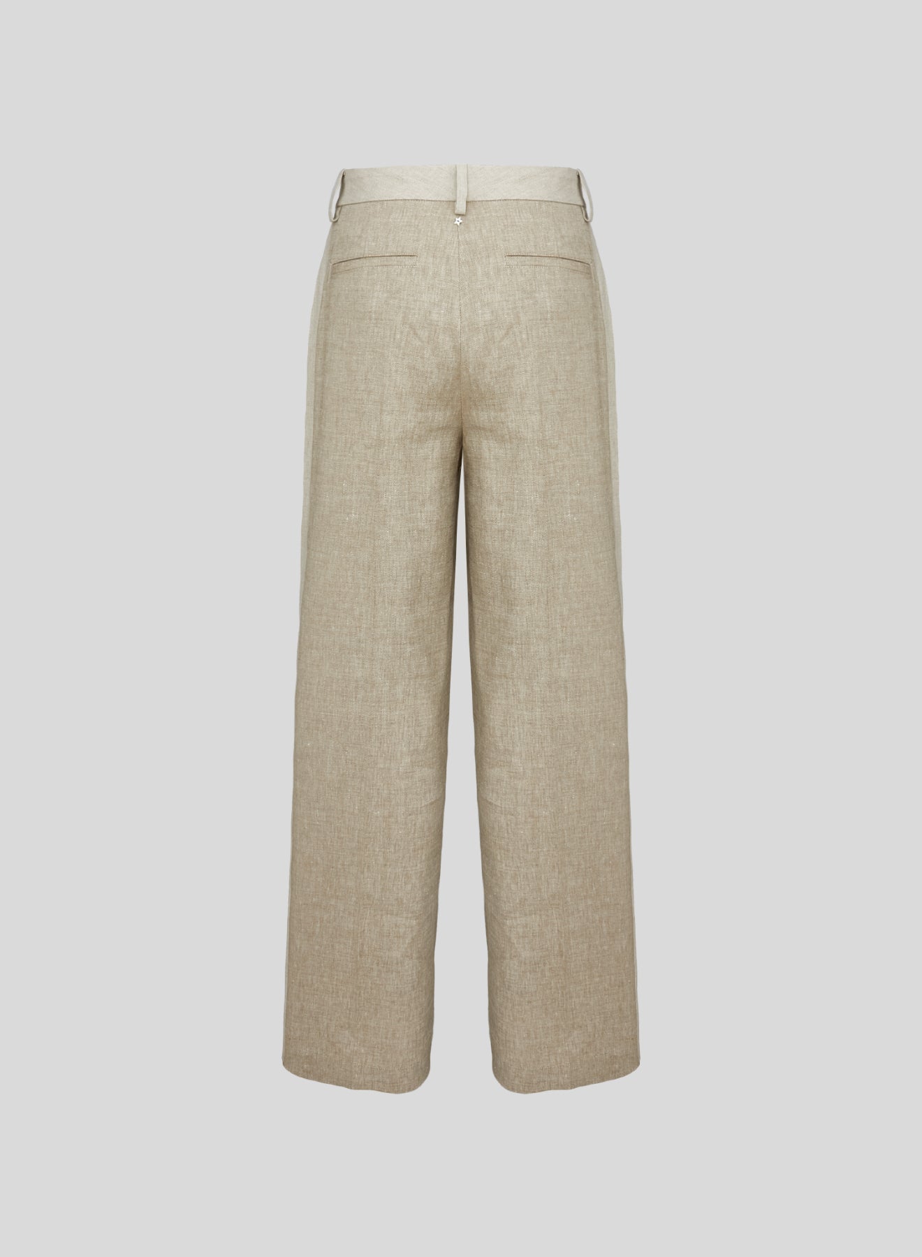 PANTALONI IN MISTO LINO E VISCOSA MELANGE