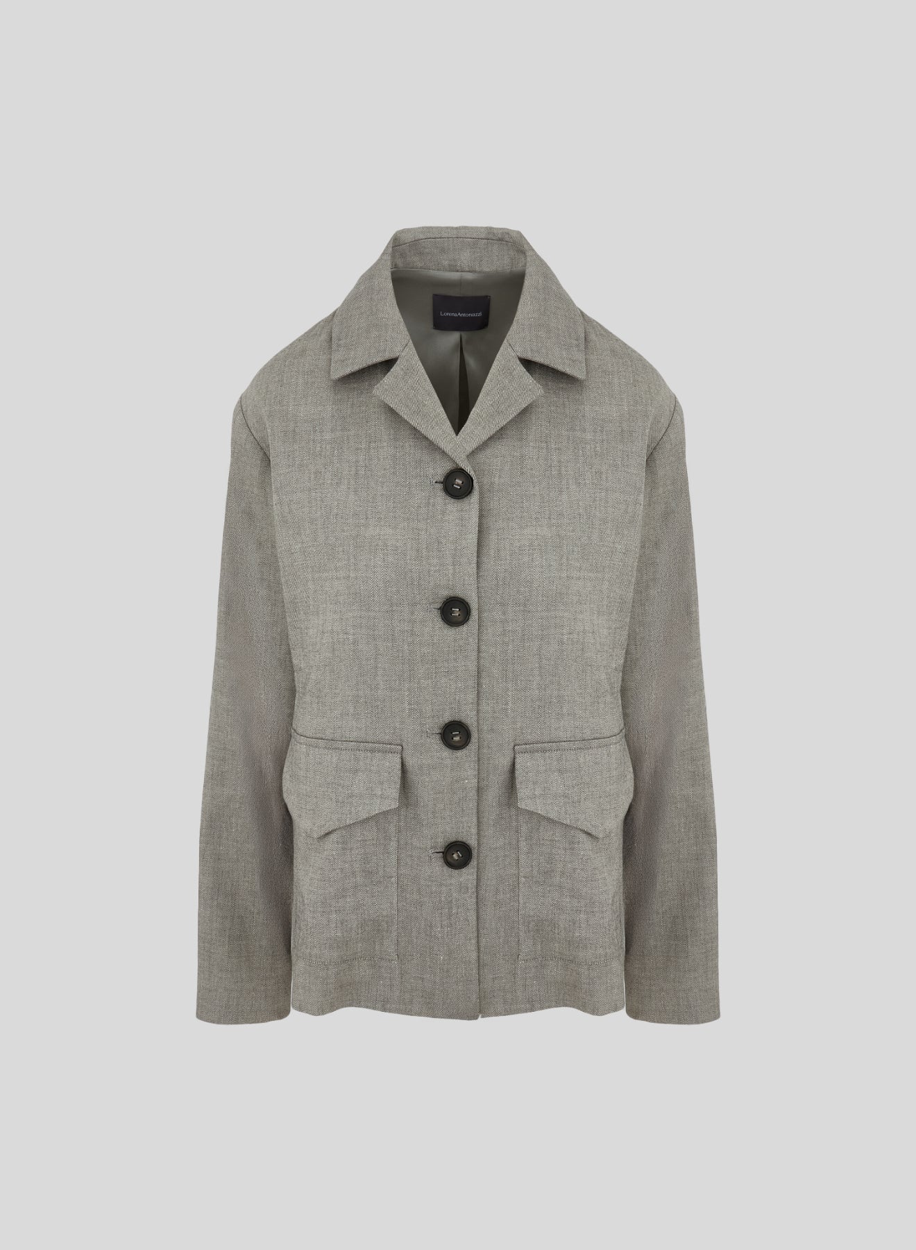 LINEN AND VISCOSE MELANGE BLEND FIELD JACKET