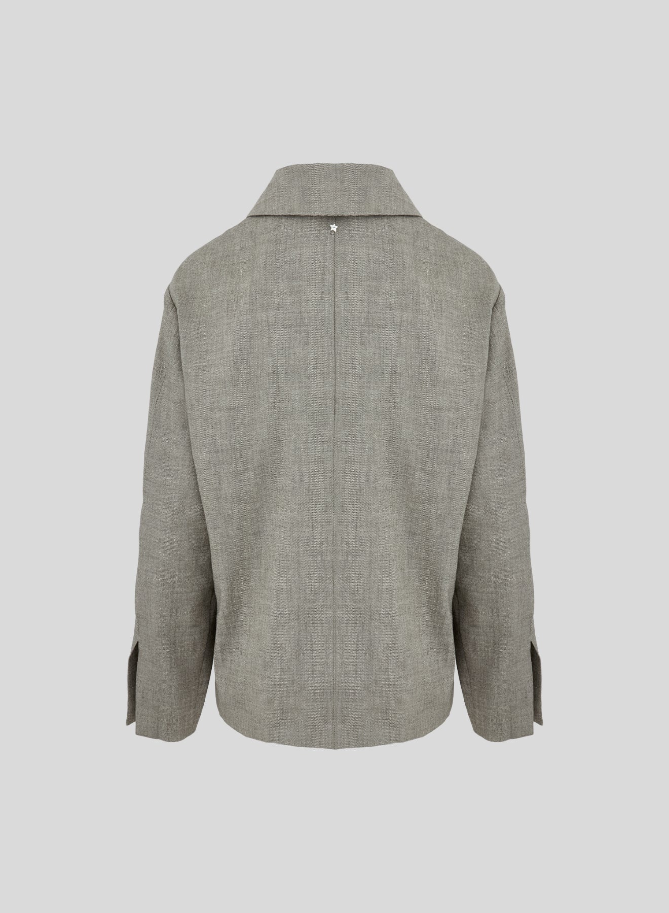 LINEN AND VISCOSE MELANGE BLEND FIELD JACKET