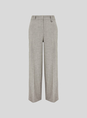 PANTALONI SARTORIALI IN MISTO LINO E VISCOSA MELANGE
