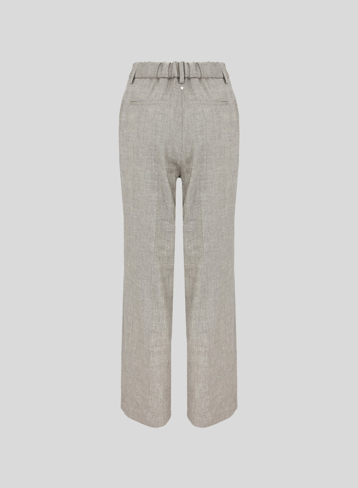 PANTALONI SARTORIALI IN MISTO LINO E VISCOSA MELANGE