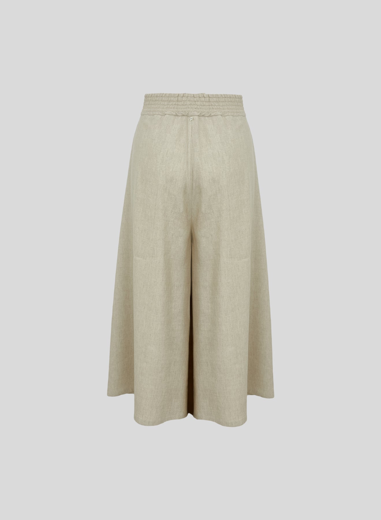 PANTALONI BERMUDA IN MISTO LINO E VISCOSA MELANGE