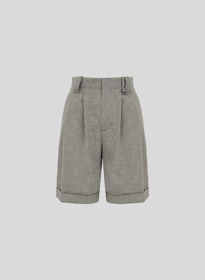BERMUDA IN MISTO LINO E VISCOSA MELANGE