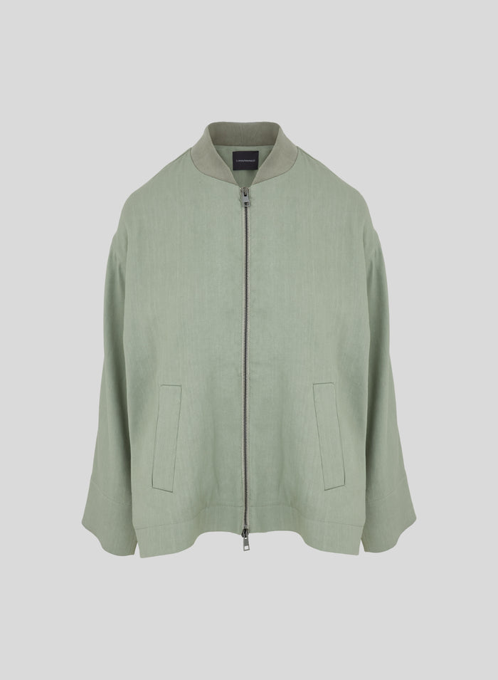 BOMBER IN LINO E VISCOSA STRETCH