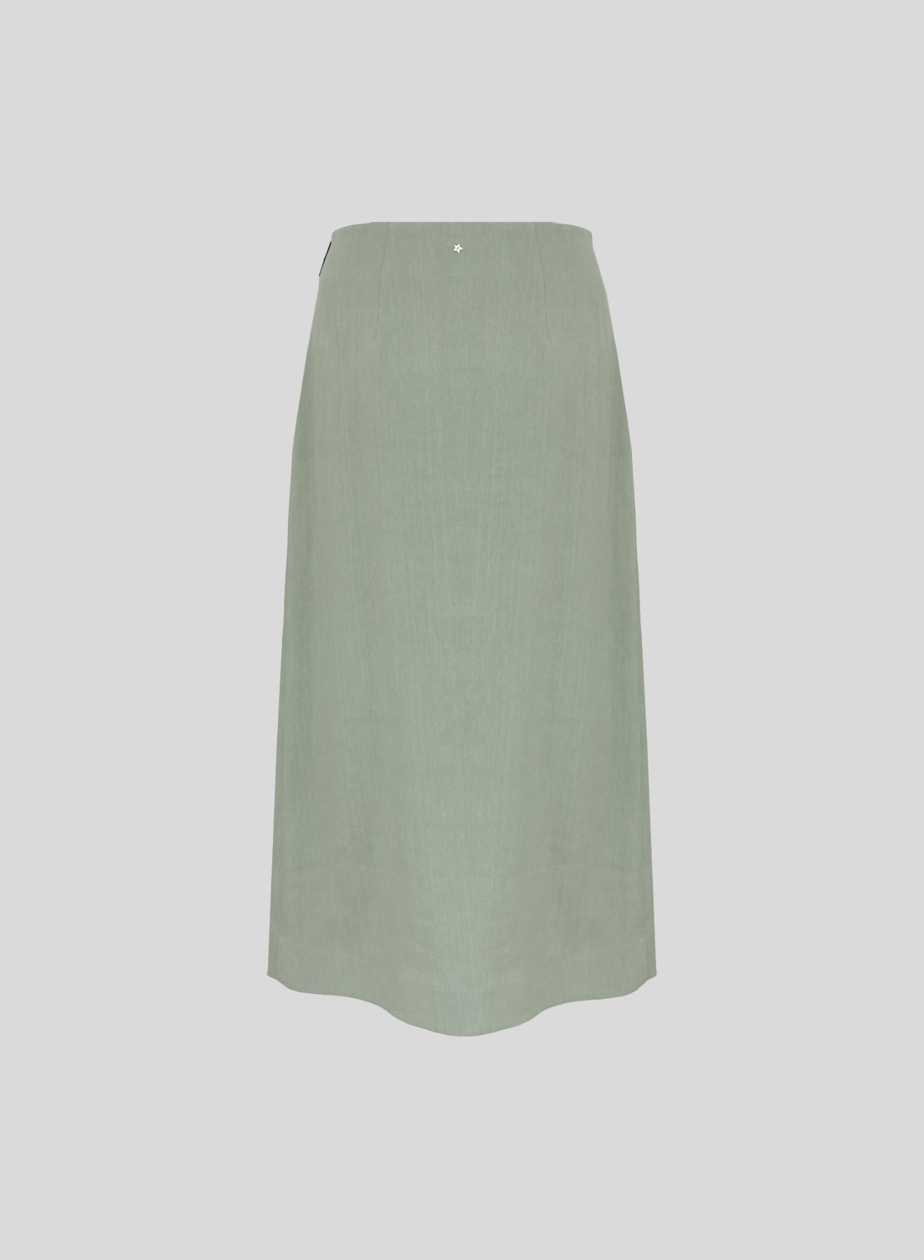 GONNA MIDI  A PORTAFOGLIO IN LINO E VISCOSA STRETCH