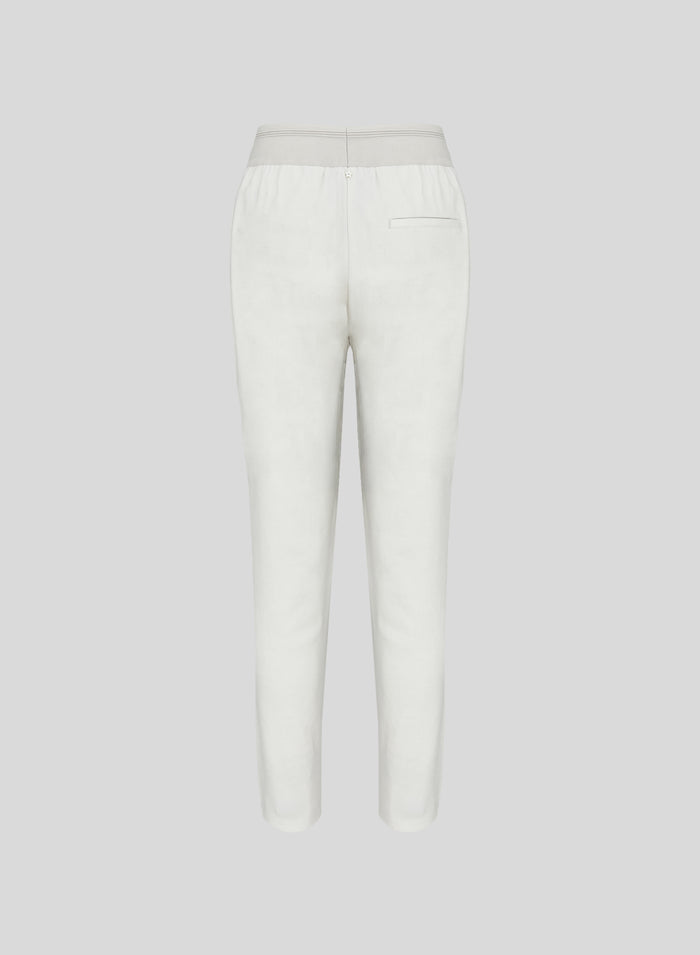 STRETCH LINEN AND VISCOSE JOGGERS