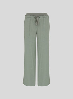 PANTALONI IN LINO E VISCOSA STRETCH