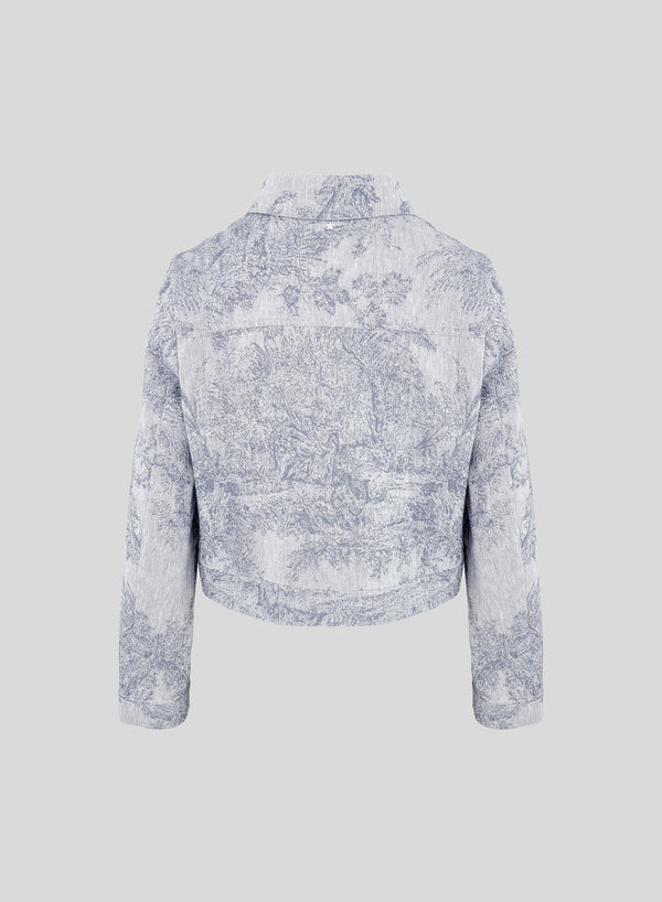 CABAN IN COTONE E LINO CON STAMPA JACQUARD TOILE DE JOUY