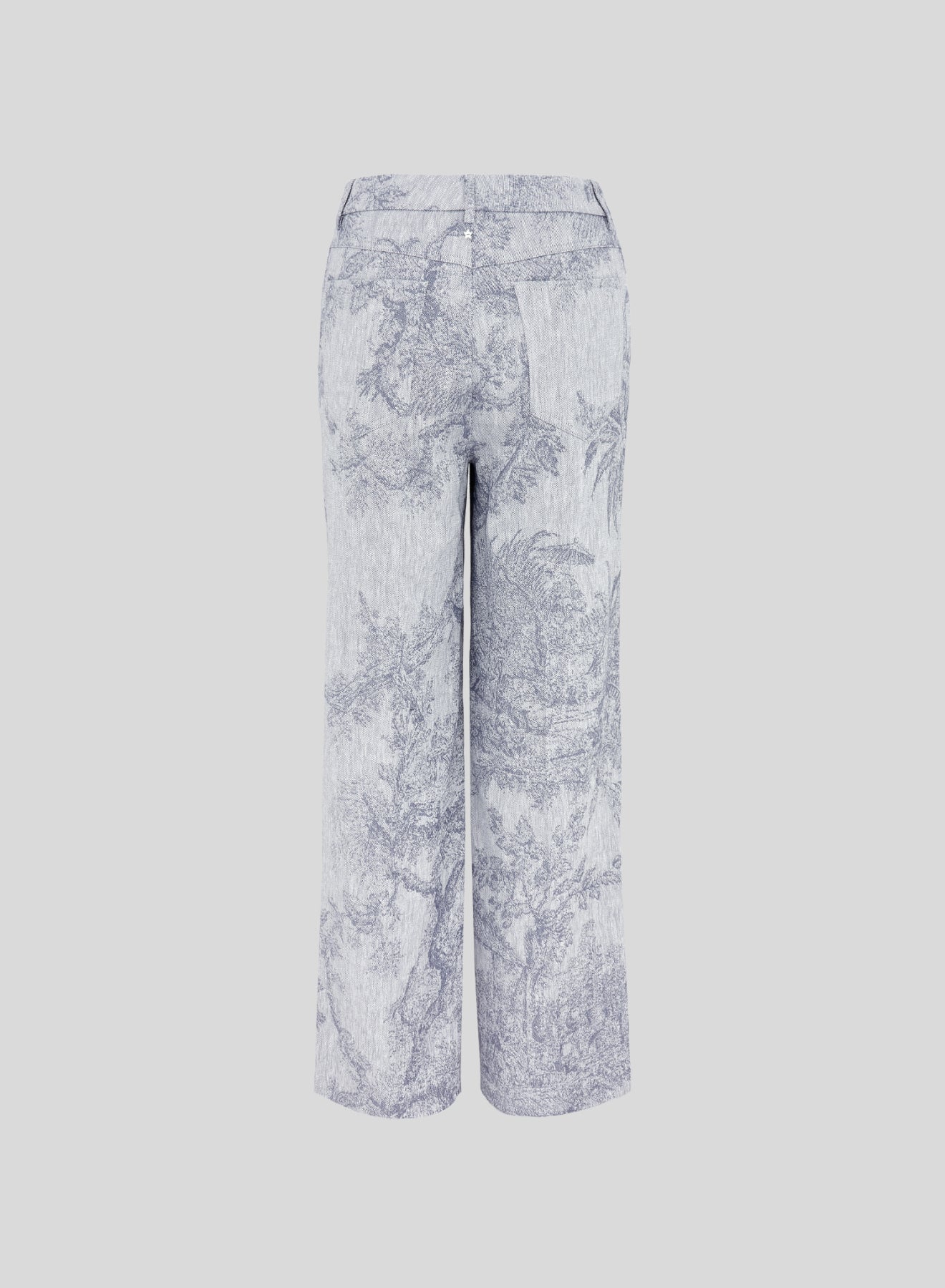 PANTALONI SARTORIALI IN COTONE E LINO CON STAMPA JACQUARD TOILE DE JOUY