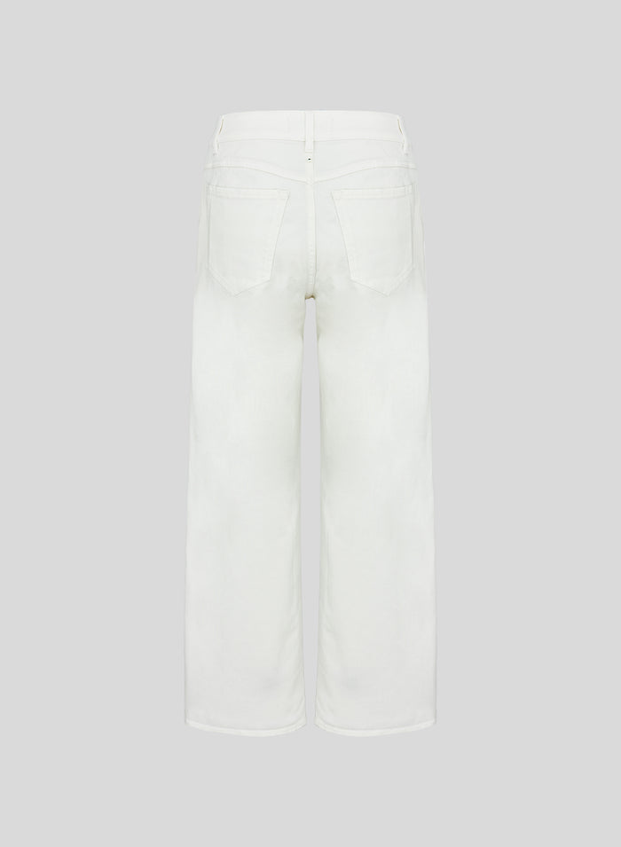 PANTALONI A GAMBA LARGA IN DENIM CON RICAMO PAILLETTES