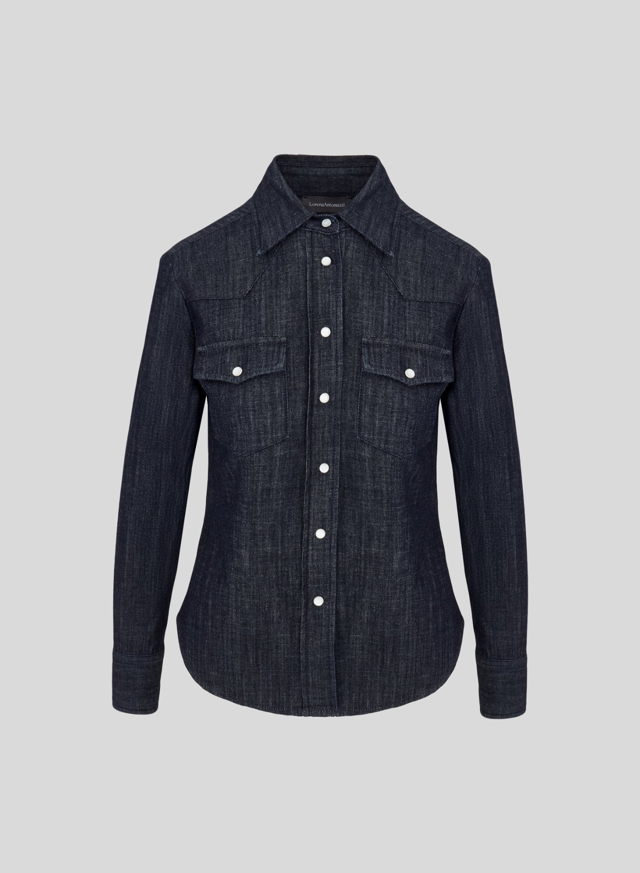 CAMICIA WESTERN IN DENIM FLUIDO