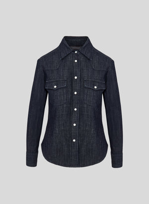CAMICIA WESTERN IN DENIM FLUIDO