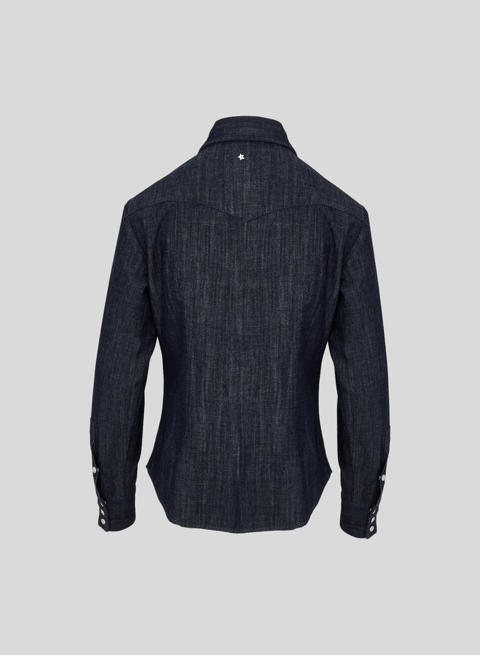 FLUID DENIM WESTERN SHIRT