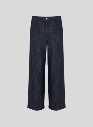JEANS A GAMBA LARGA IN DENIM FLUIDO