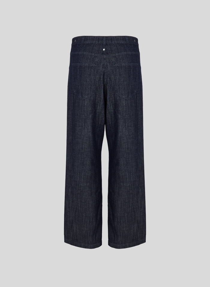 FLUID DENIM WIDE LEG PANTS