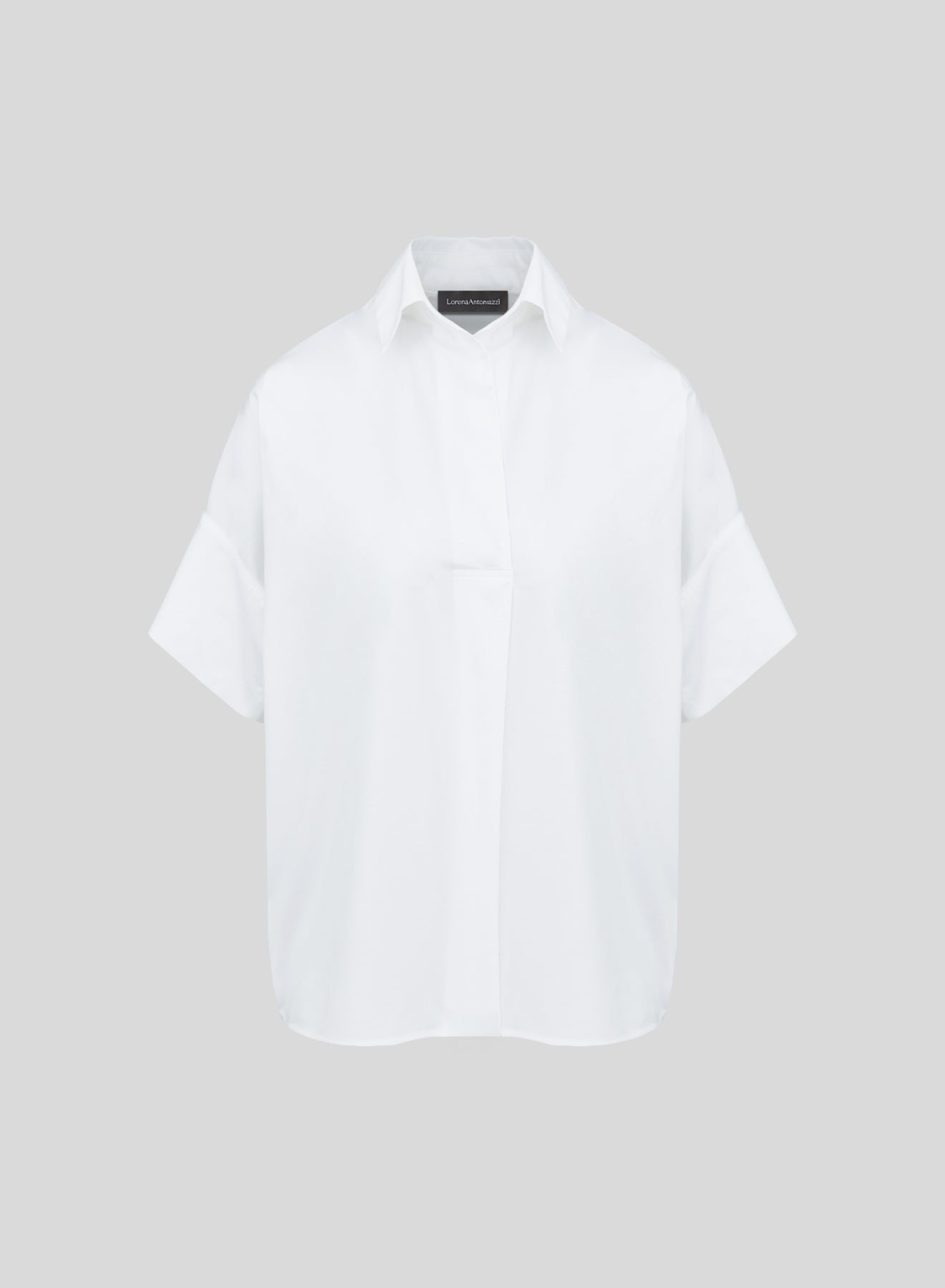 STRETCH COTTON POPLIN BLOUSE