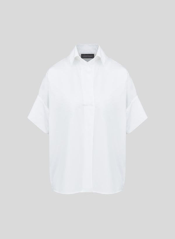 BLUSA IN POPELINE DI COTONE STRETCH