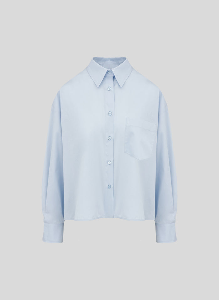 CAMICIA IN POPELINE CON BOTTONI SUL RETRO