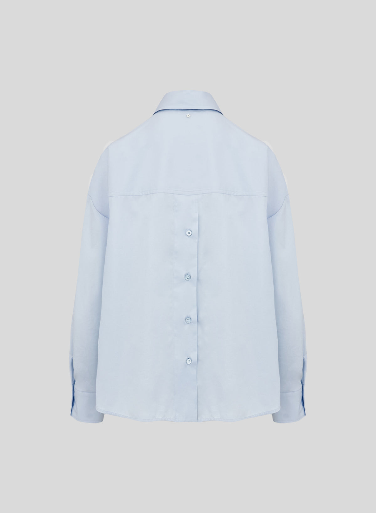 CAMICIA IN POPELINE CON BOTTONI SUL RETRO