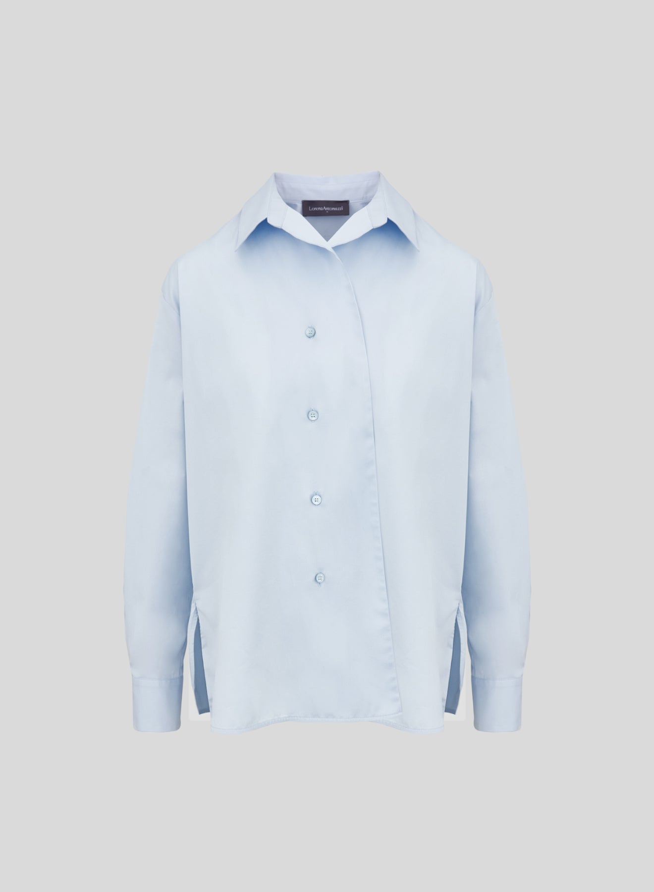 POPLIN SHIRT WITH ASYMMETRICAL CLOSURE