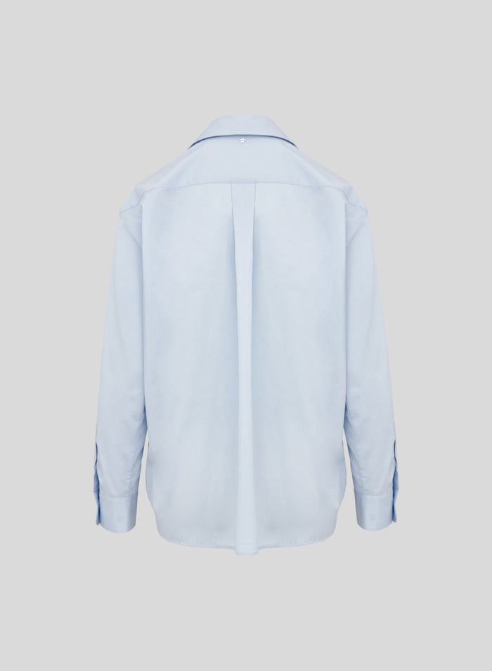 POPLIN SHIRT WITH ASYMMETRICAL CLOSURE