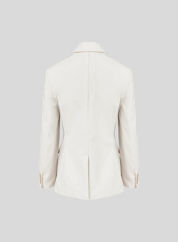 STRETCH COTTON POPLIN SINGLE BREASTED JACKET
