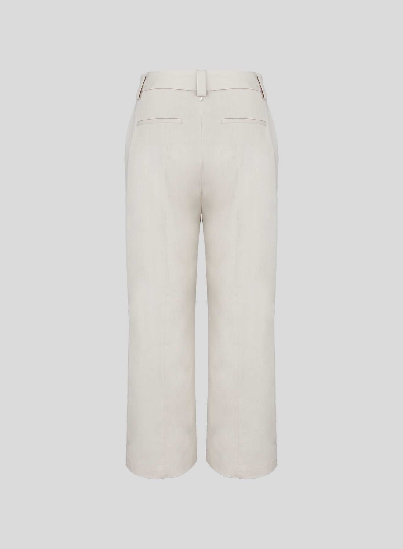 STRETCH COTTON POPLIN WIDE LEG PANTS