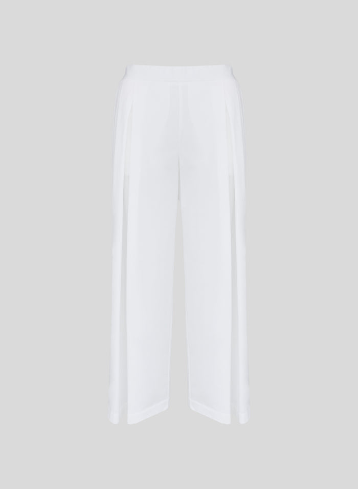 PANTALONI IN POPELINE DI COTONE STRETCH