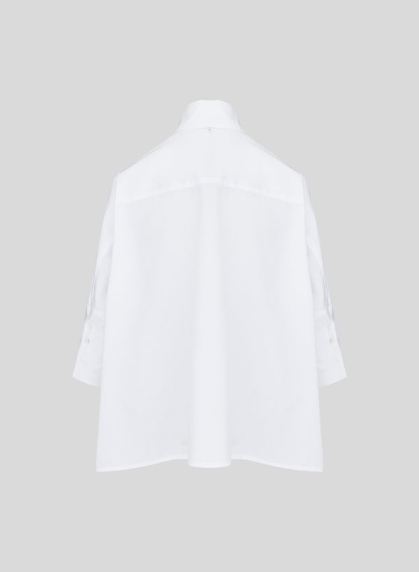 CAMICIA IN POPELINE DI COTONE CON RICAMO