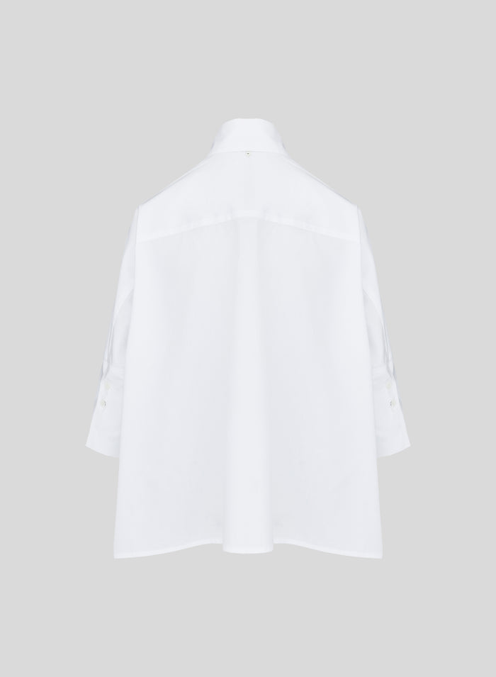 CAMICIA IN POPELINE DI COTONE CON RICAMO