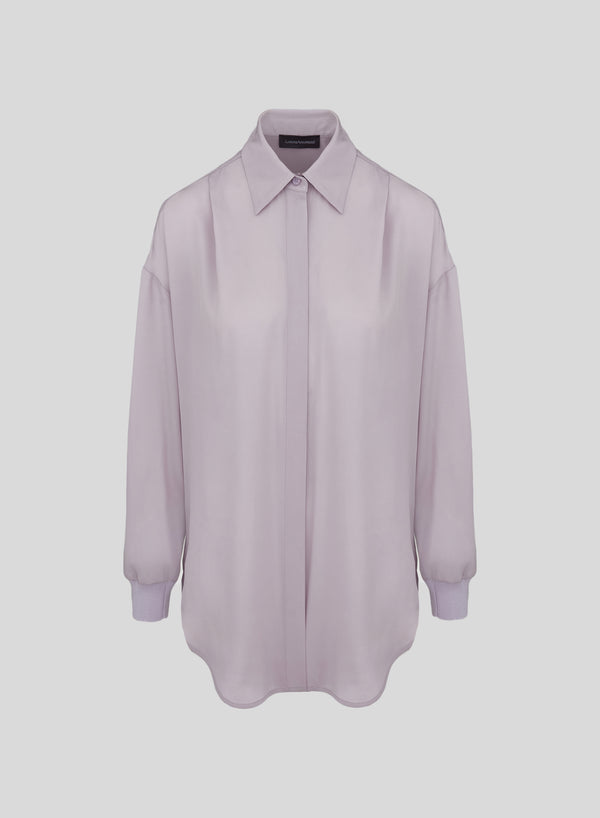 SILK BLEND TWILL OVERSIZED SHIRT