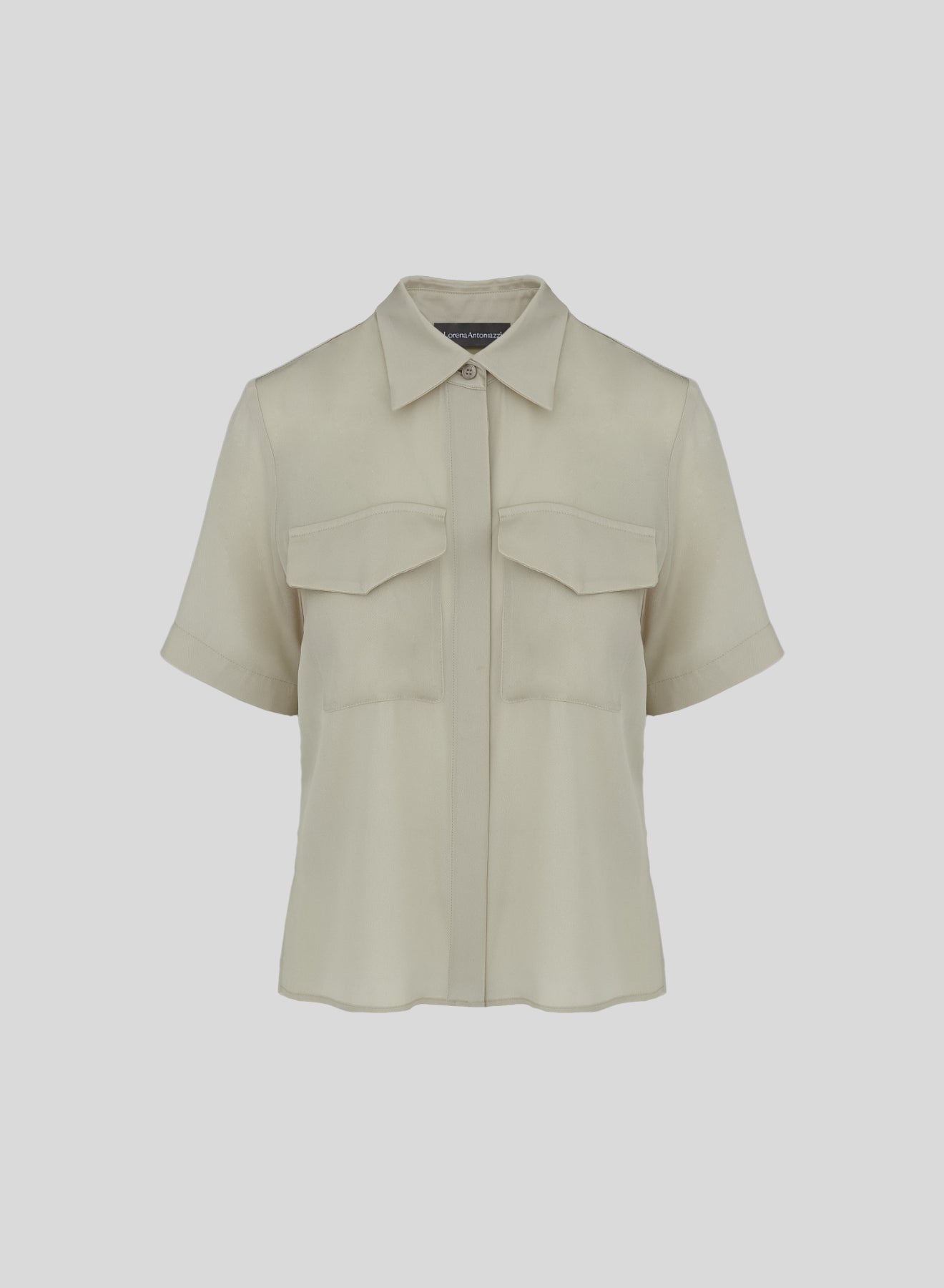 CAMICIA CROPPED IN TWILL DI MISTO SETA