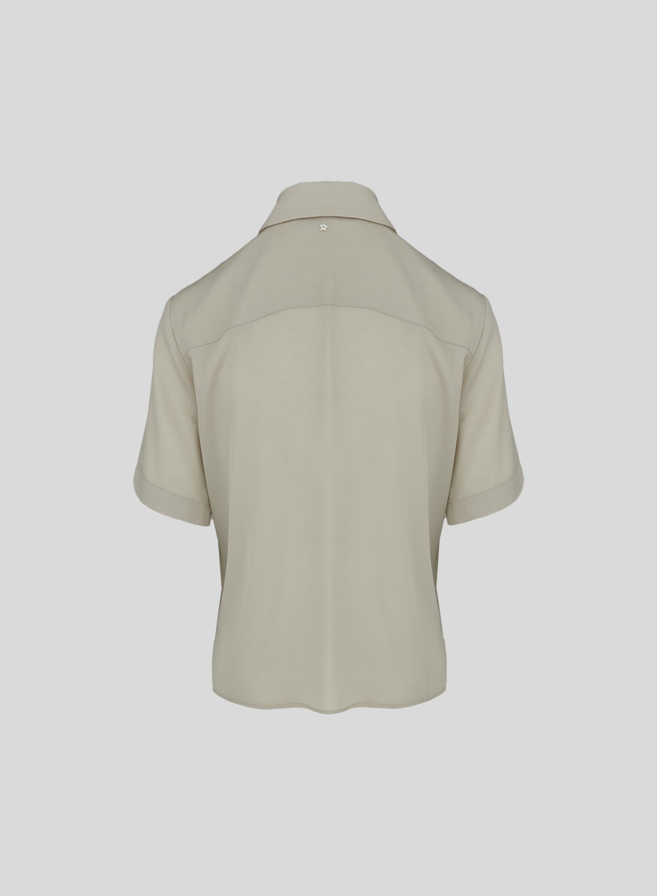CAMICIA CROPPED IN TWILL DI MISTO SETA