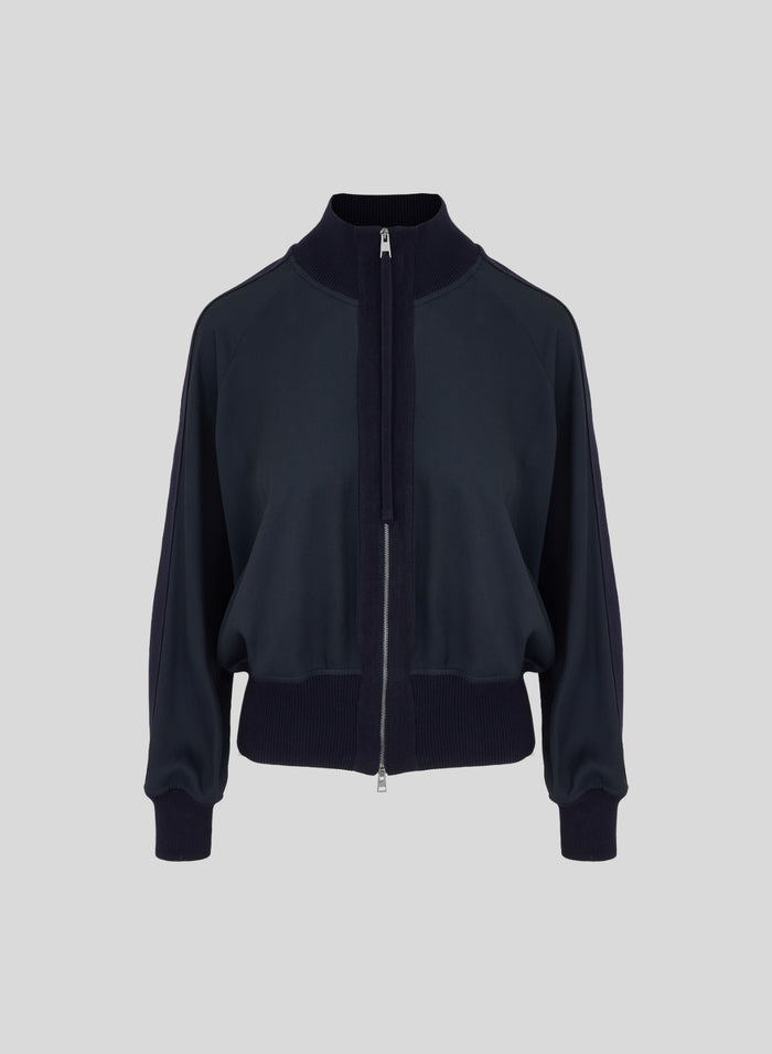 COTTON AND SILK BLEND TWILL BOMBER