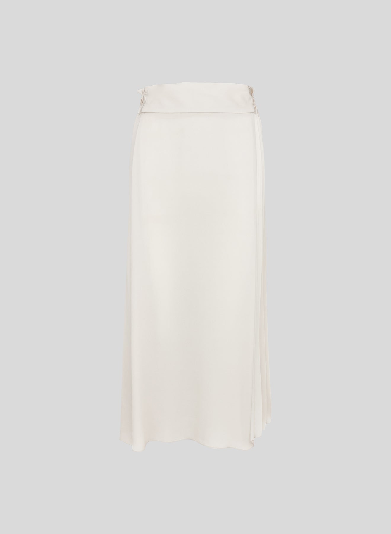 SILK TWILL PLISSE MIDI SIKIRT