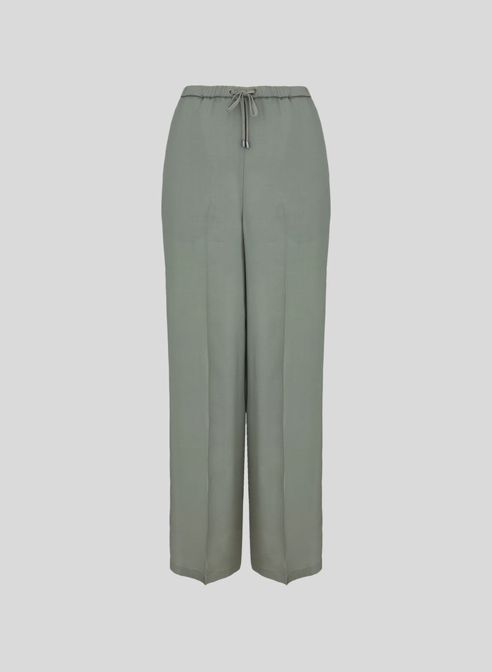 PANTALONI IN TWILL DI MISTO SETA