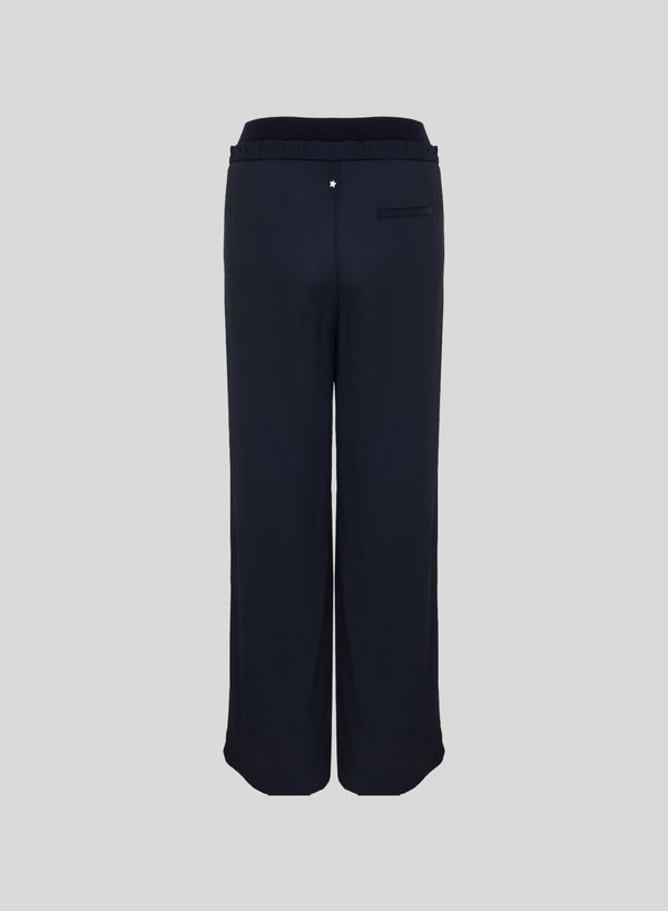 SILK BLEND TWILL WIDE-LEG PANTS