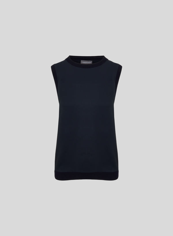 TOP IN TWILL DI MISTO SETA E COTONE