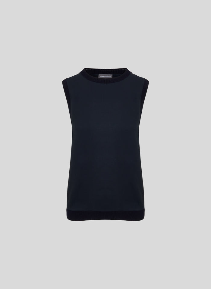 COTTON AND SILK BLEND TWILL TOP