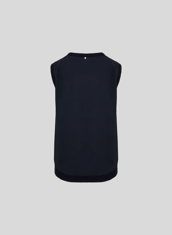 COTTON AND SILK BLEND TWILL TOP