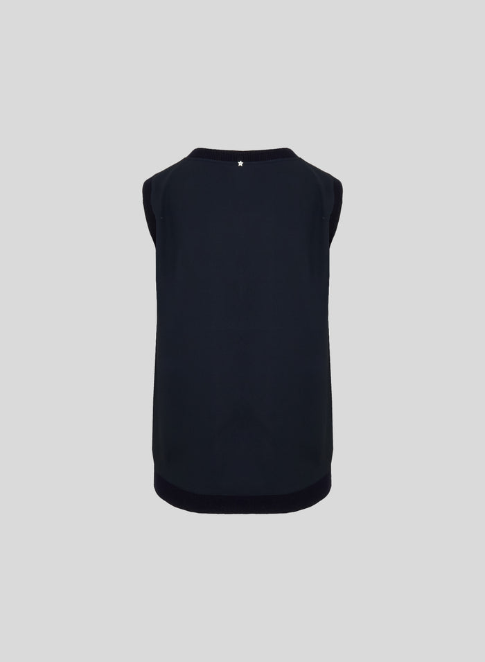 COTTON AND SILK BLEND TWILL TOP