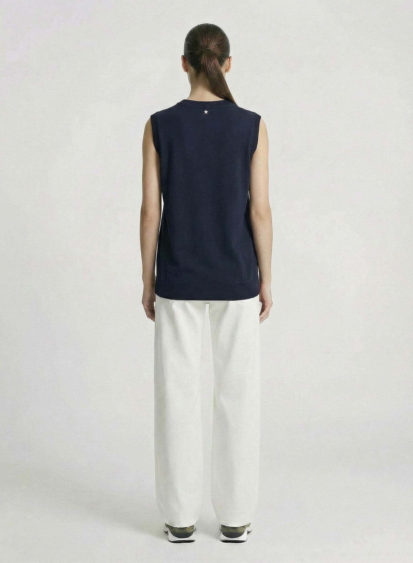 COTTON AND SILK BLEND TWILL TOP