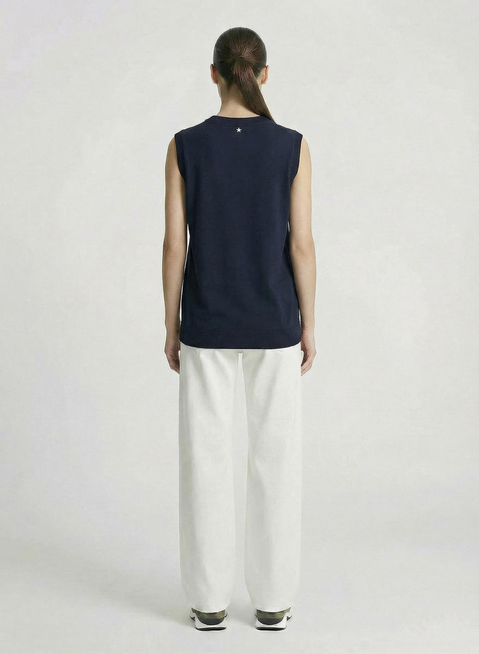 COTTON AND SILK BLEND TWILL TOP