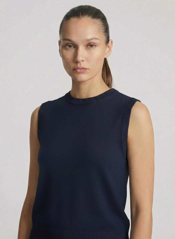 COTTON AND SILK BLEND TWILL TOP